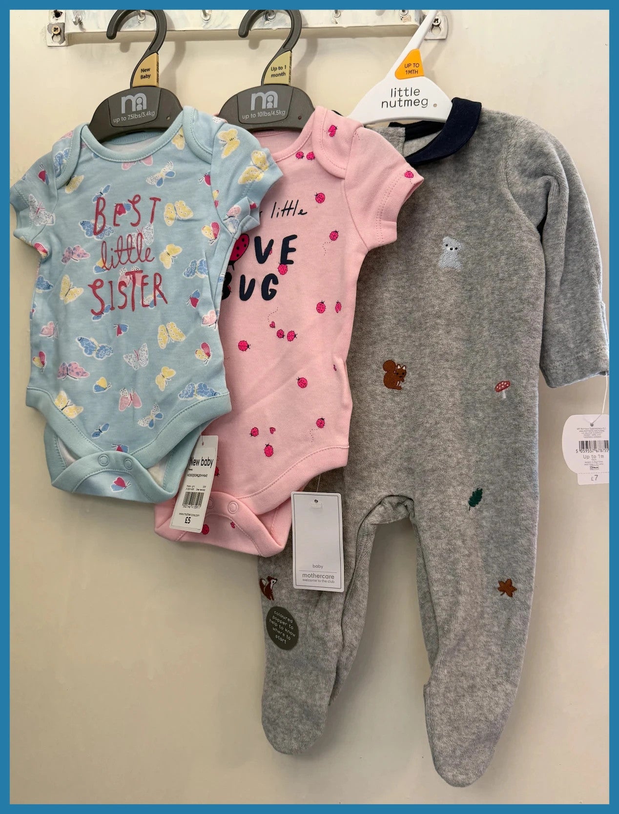 3pcs Baby Girl Bundle – Mothercare & Little Nutmeg (Up to 1 Month)