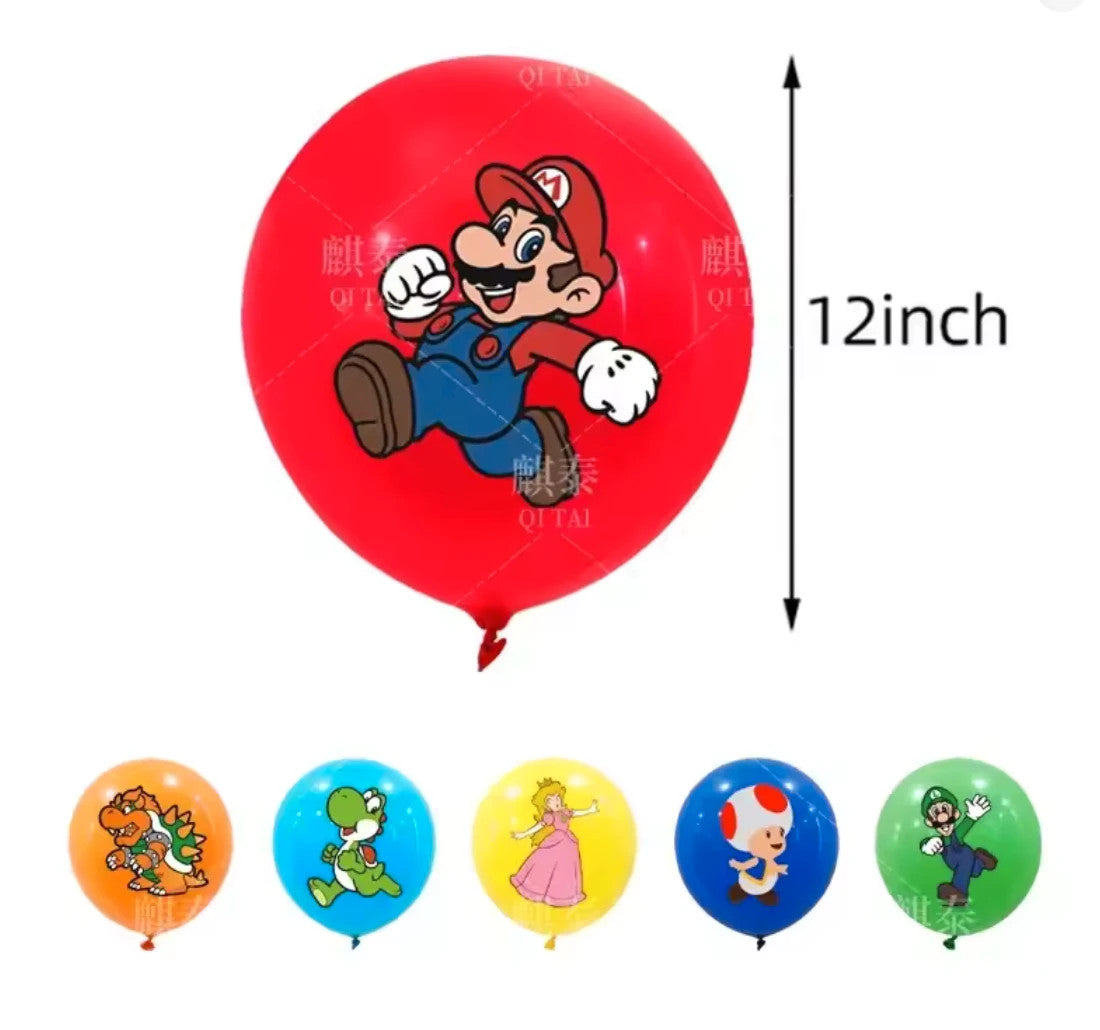 Mario Party Balloons – Mixed Characters | Pack of 12