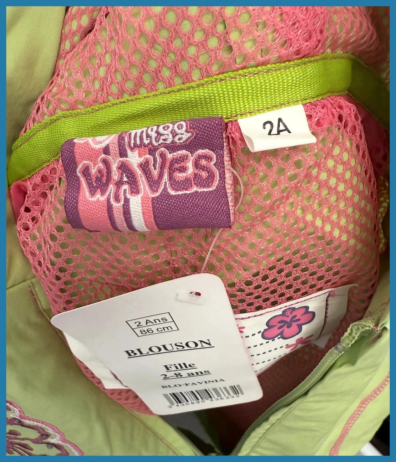 Girls Green Hooded Jacket, Three Waves, New with Tags