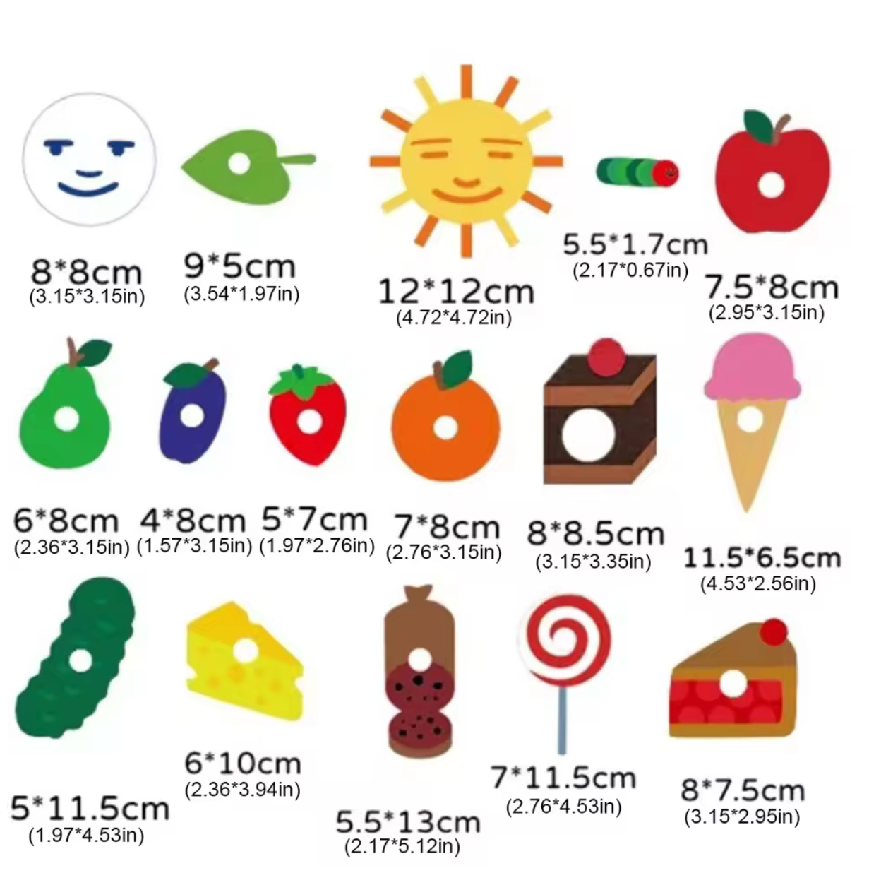The Very Hungry Caterpillar – Full Felt Story Prop Set (All Pieces Included)