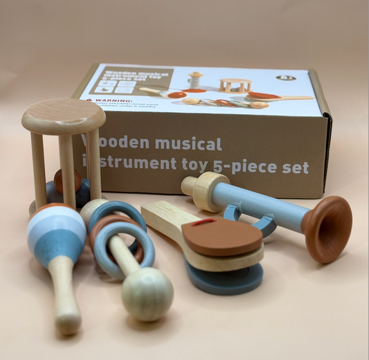 5-Piece Wooden Baby Musical Instruments Set – Safe & Educational Toy for Toddlers