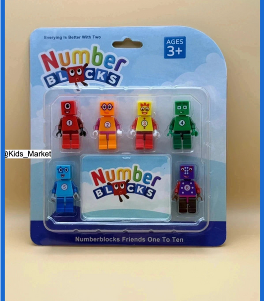 Number blocks Set – Friends 1 to 6 – Educational Toy – Ages 3+
