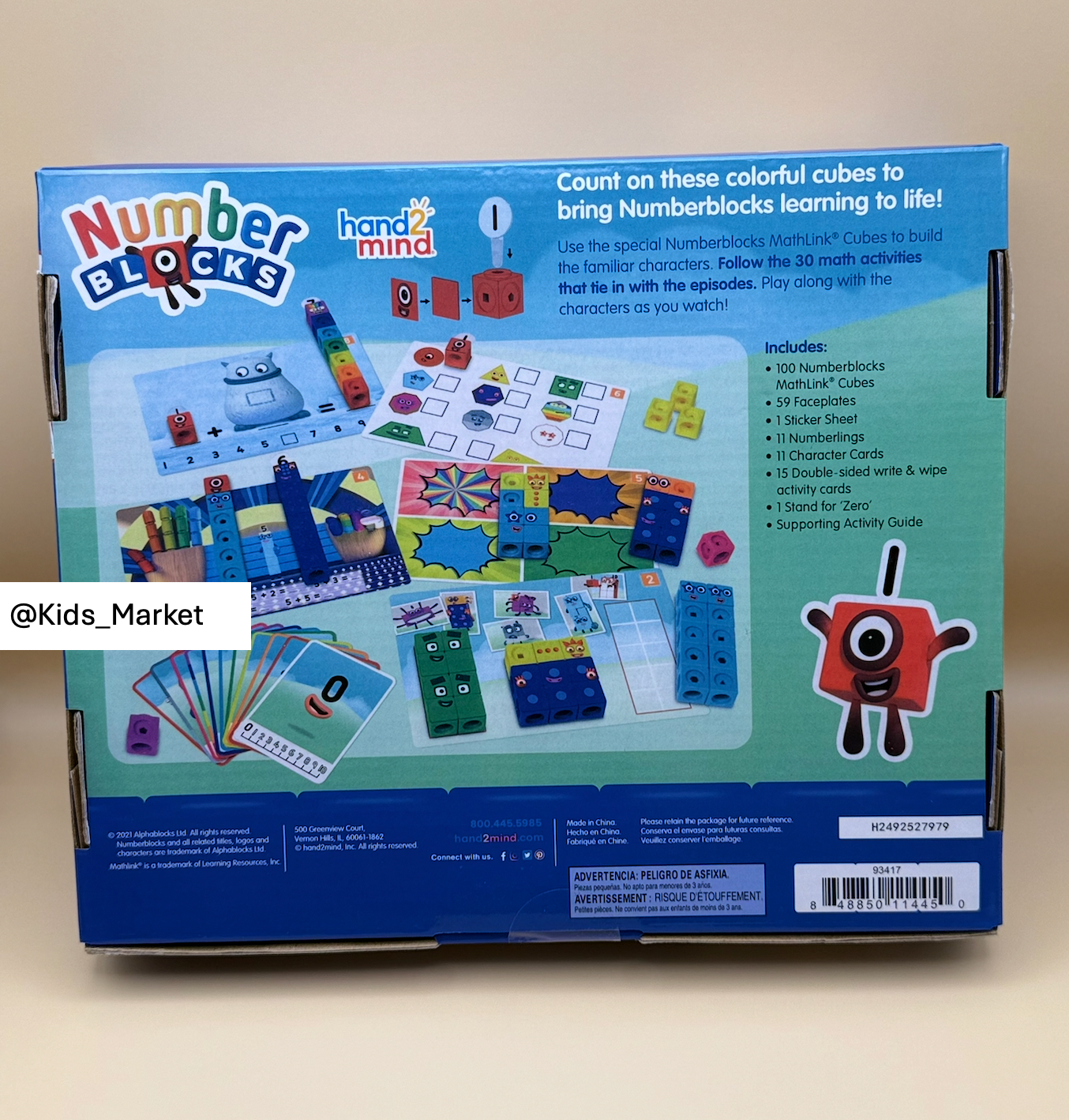 Hand 2 Mind (US Version) MathLink Cubes Numberblocks 1-10 Activity Set