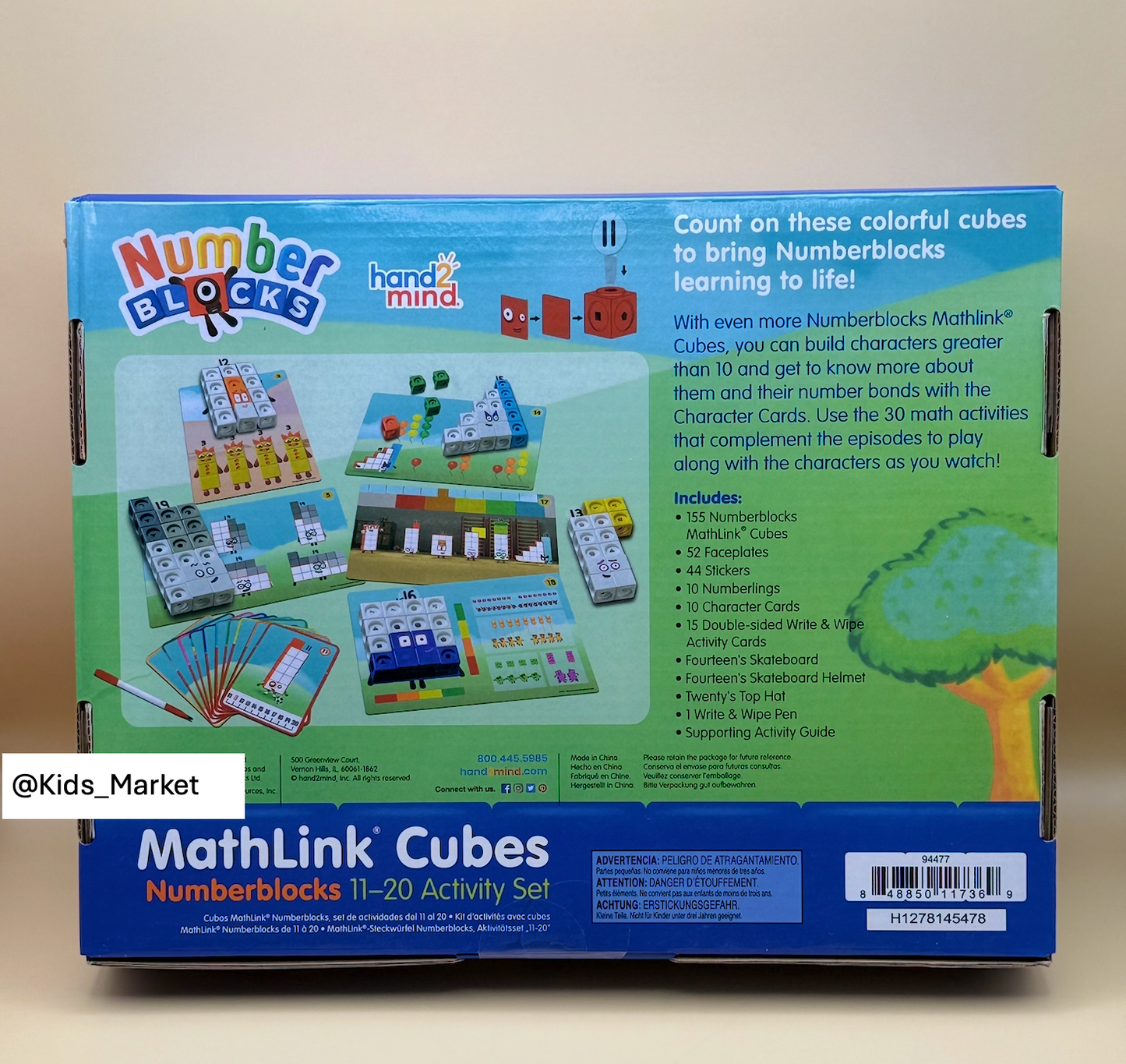 Hand 2 Mind (US Version) MathLink Cubes Numberblocks 11-20 Activity Set 290 | PCS