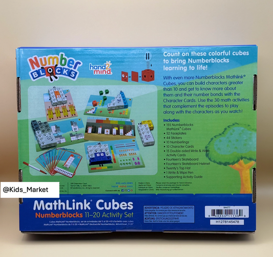 Hand 2 Mind (US Version) MathLink Cubes Numberblocks 11-20 Activity Set 290 | PCS