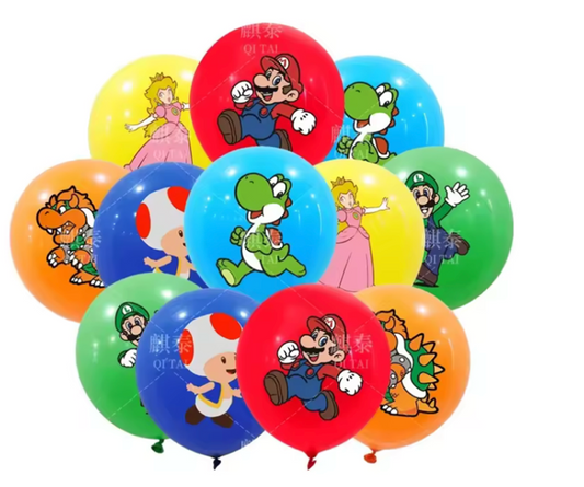 Mario Party Balloons – Mixed Characters | Pack of 12