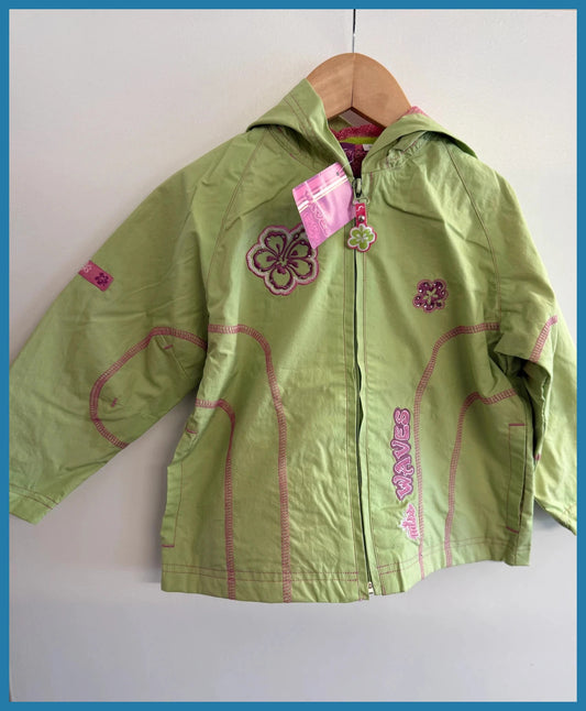Girls Green Hooded Jacket, Three Waves, New with Tags