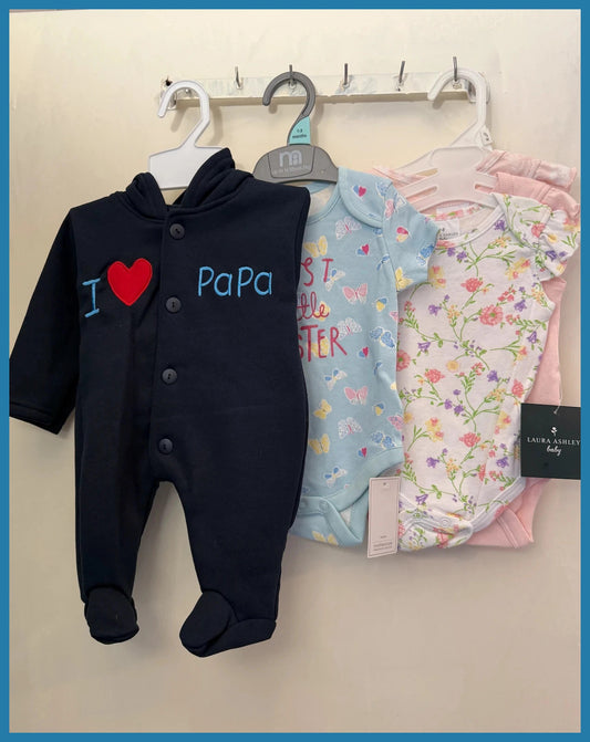 5pcs Baby Girl Bundle – Laura Ashley, Mothercare, Rock a Bye (0–3 Months)